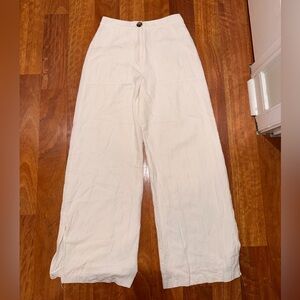 Lulu's White wide leg linen pants Trousers XS